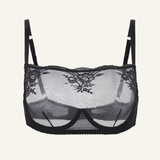 Kim High Neck Lace Bra Black