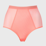 high waist peach mesh panties with layering