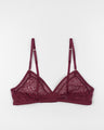 Icone Lingerie structured stretch lace and tulle bralette burgundy