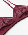 Icone Lingerie structured stretch lace and tulle bralette burgundy
