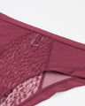 Icone Lingerie mid rise structured stretch lace and tulle brief burgundy