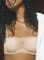 embroidered tulle bandeau underwire bra