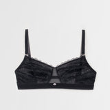 adjustable lace and mesh soft cup bra